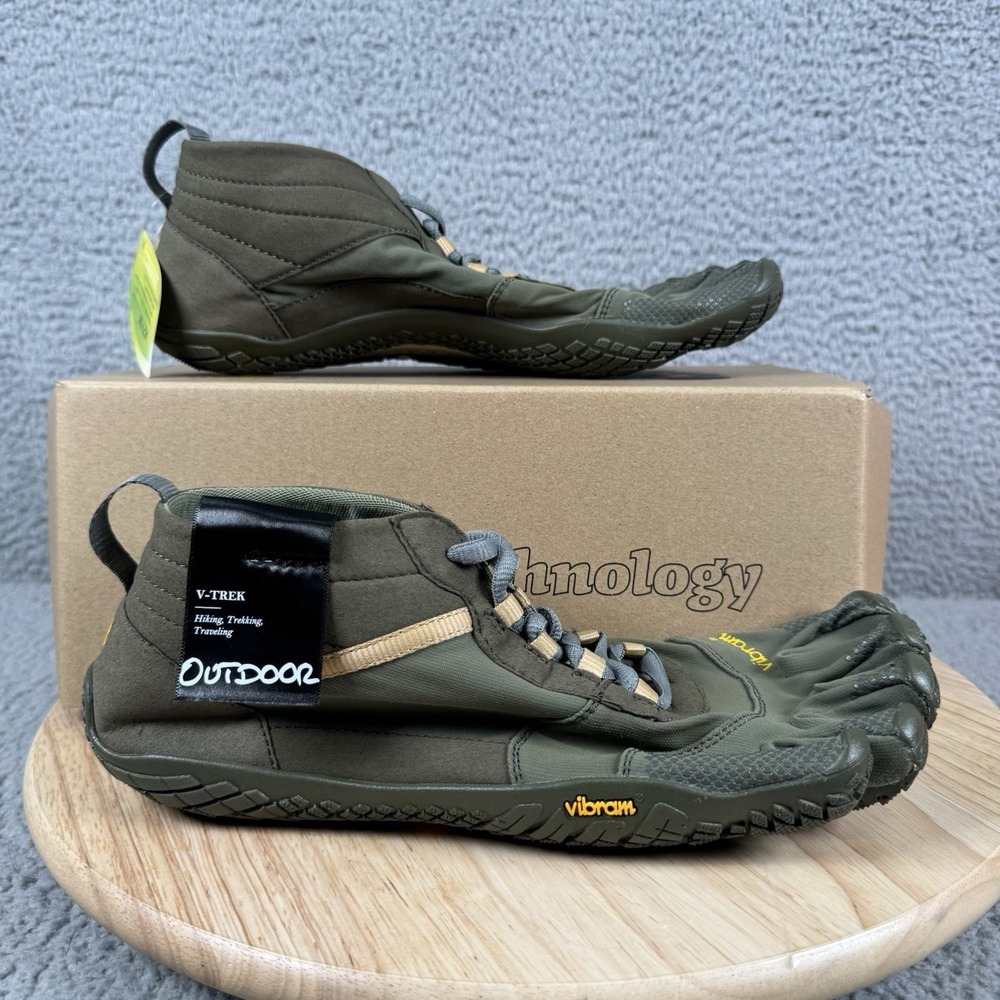 Vibram V-Trek Mens 44 US 10.5/11 Military Dark Grey Wool Blend Hiking Barfoot